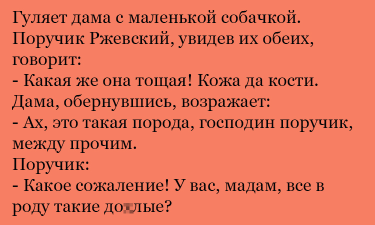 Анекдот про даму с собачкой