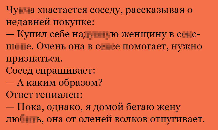 Анекдот про недавнюю покупку