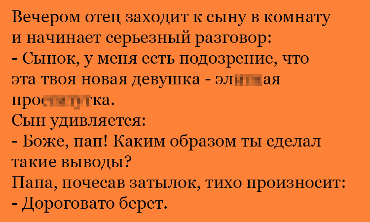 Анекдот про подозрения и выводы