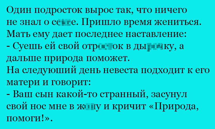 Анекдот про помощь природы