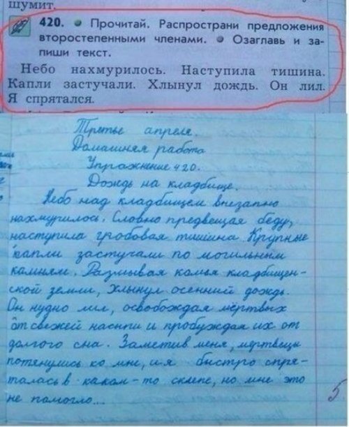 10 перлов из школьных тетрадей