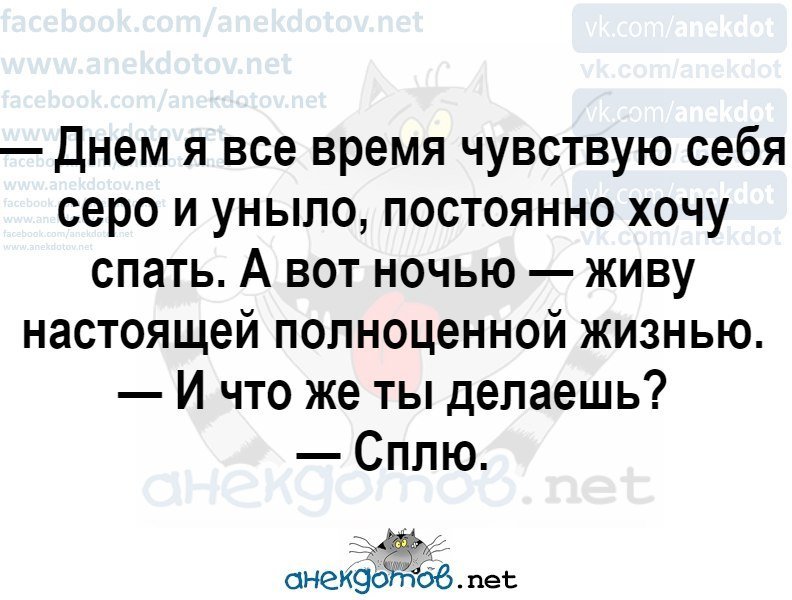 Смешной анекдот про ночную жизнь