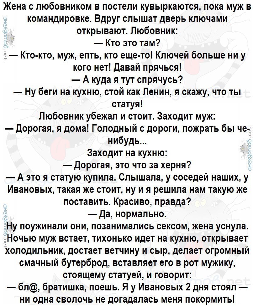 Анекдот про мужа и любовника