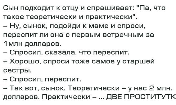 Анекдот про теорию