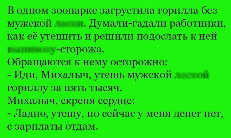Анекдот про Михалыча и гориллу