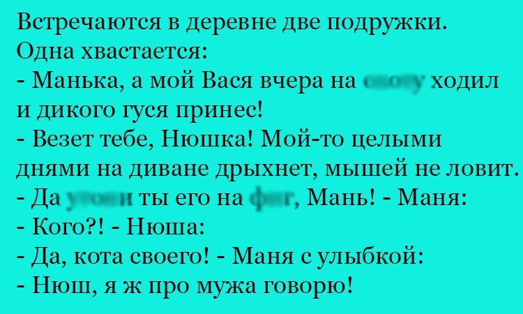 Анекдот про Маню и Нюшу