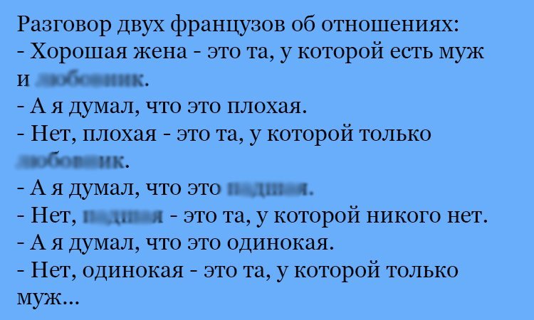 Анекдот про размышления французов