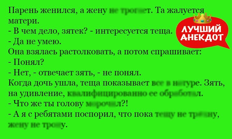 Анекдот про хитрого зятя