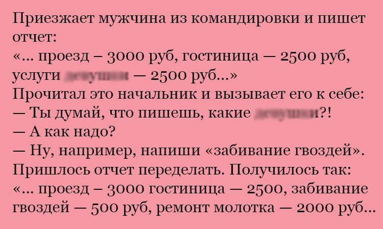 Анекдот про оригинальный отчет