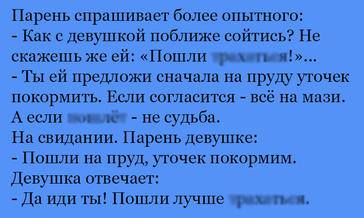Анекдот про уточек на пруду