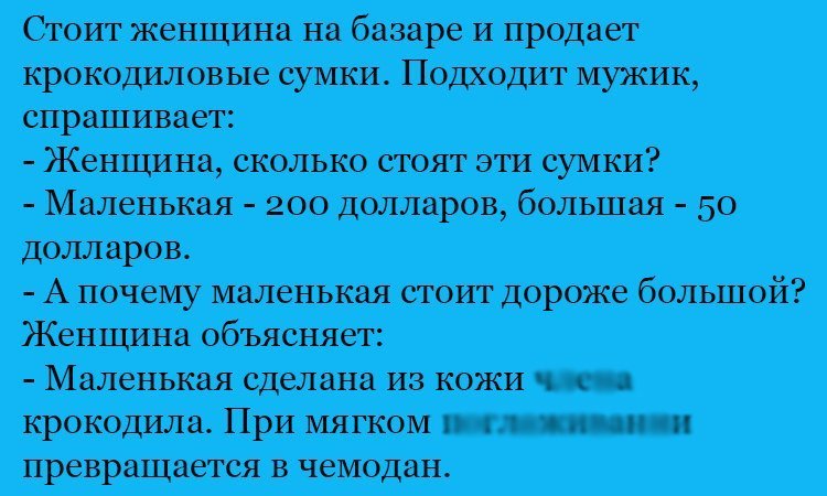 Анекдот про необычные сумки