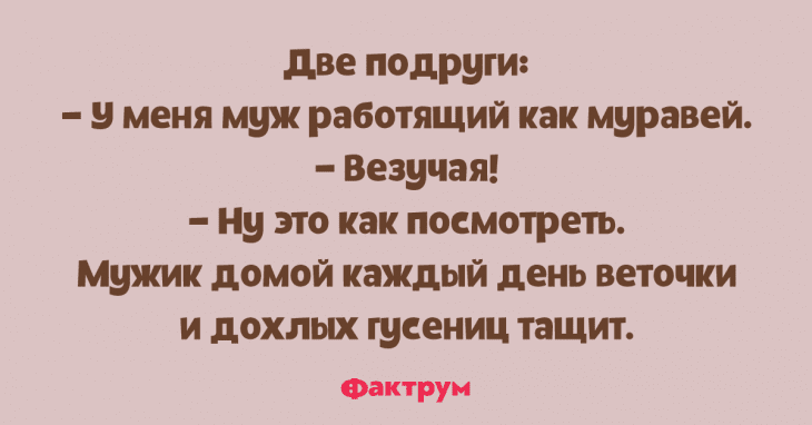 Анекдот про угрюмого мужа