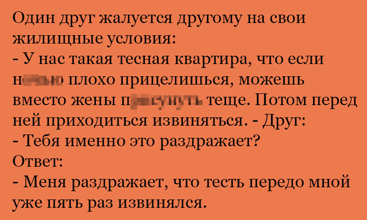 Анекдот про неприятности с квартирой