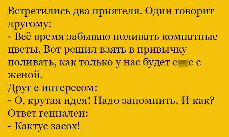 Анекдот про полив цветов