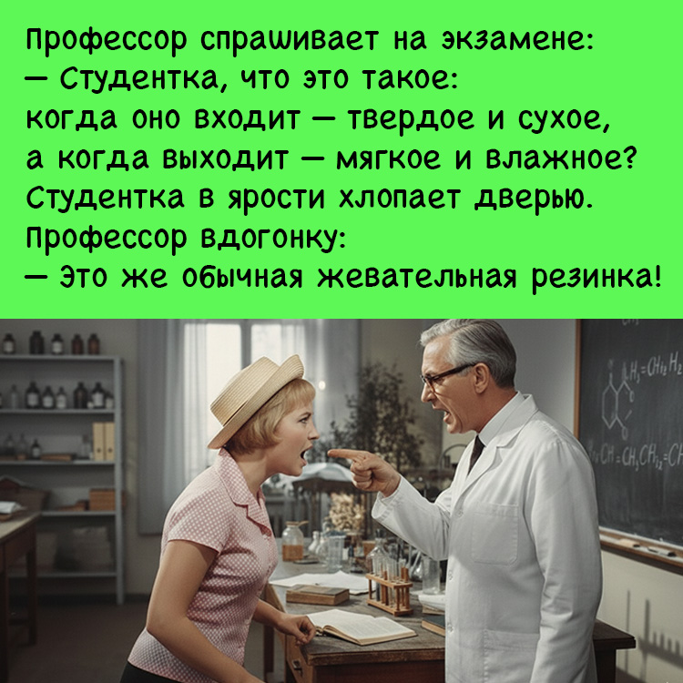Анекдот про блондинку на экзамене по химии