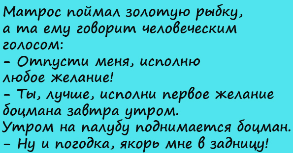 Анекдот про мужика и золотую рыбку