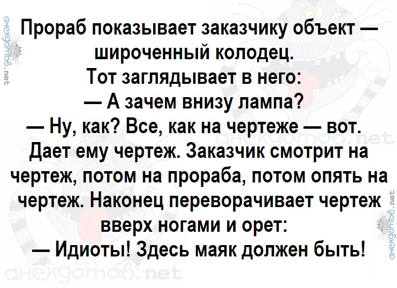 Анекдот про строительный проект