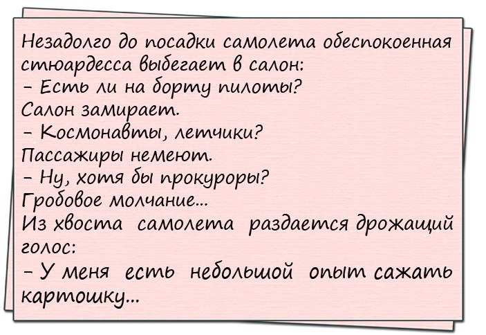 Анекдот про обеспокоенную стюардессу