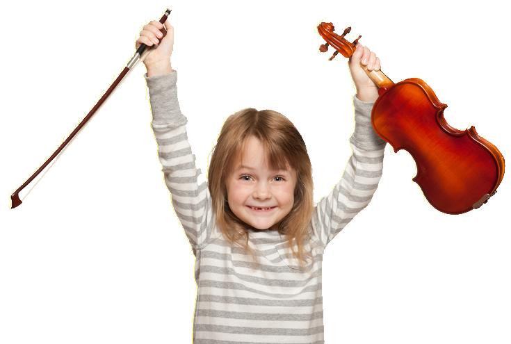 Little girl vith 1/16 violin.